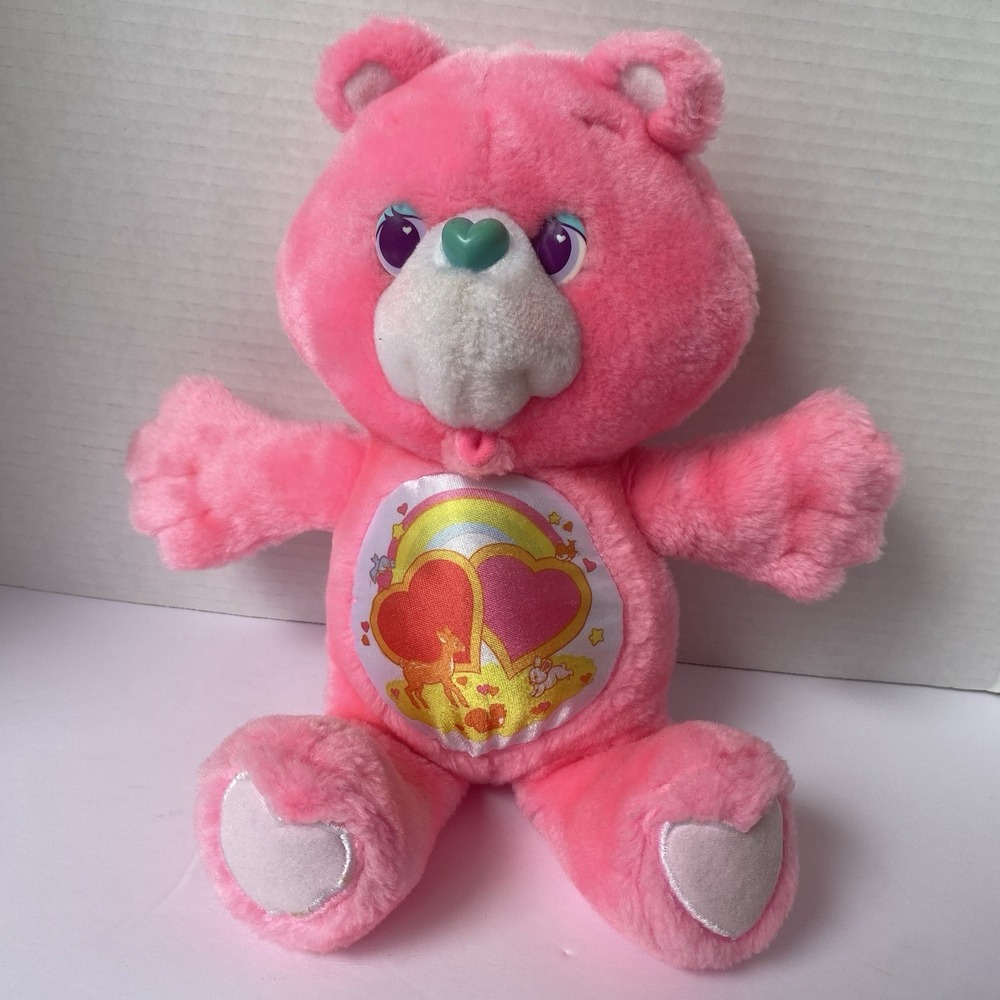 Vintage Care Bears Love A Lot Bear Pink Plush 1991 Nostalgia Y2K 90s Plush 12"